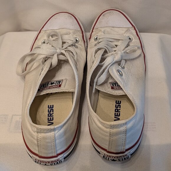 Converse White Canvas Sneakers with Red Accents - Picture 7 of 9